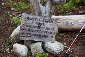 Sign to North Fork Meadows