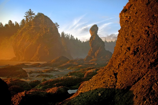 Sea Stack Sunrise, Point of the Arches, Olympic National Park