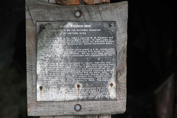 Sign at Mine Entrance