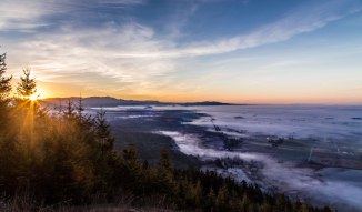 Skagit Valley at sunrise from Samish Overlook