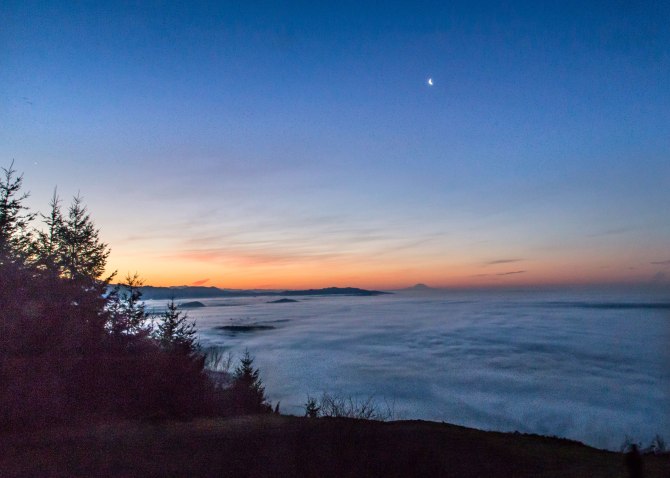 Skagit Valley at sunrise from Samish Overlook