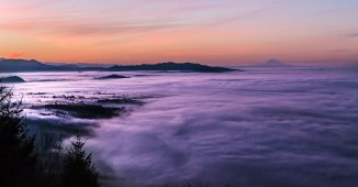 Skagit Valley at sunrise from Samish Overlook