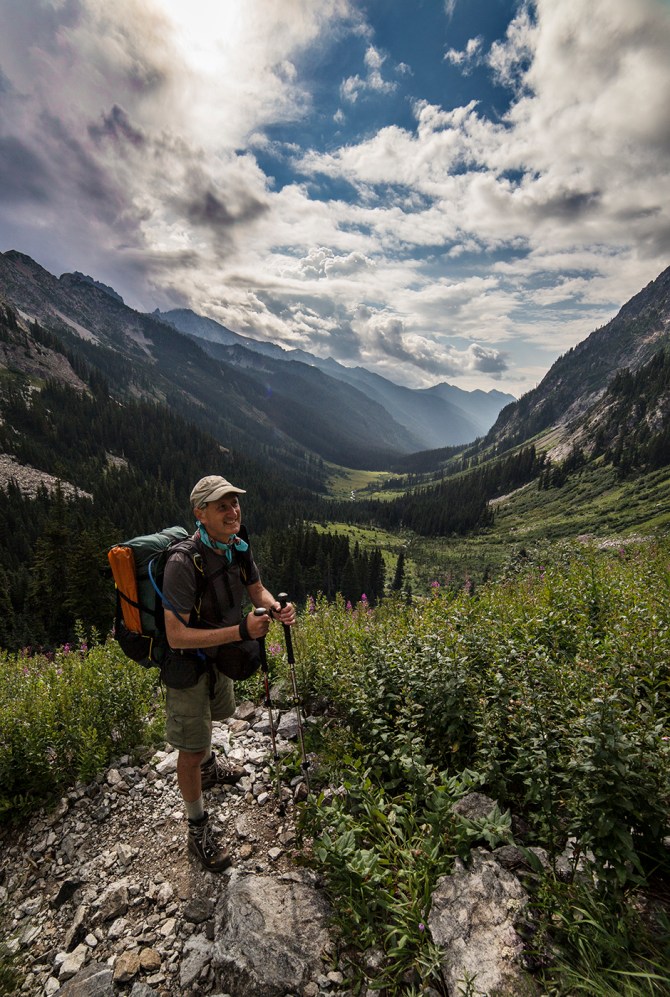 Lawrence on the trail to Spider Gap