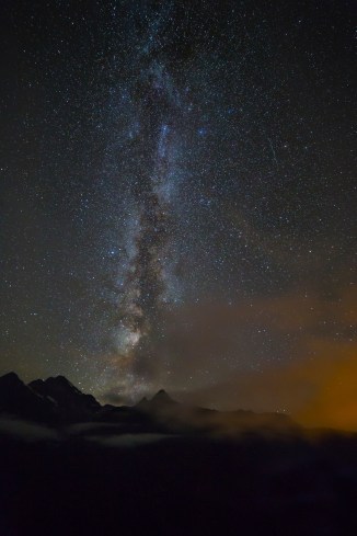 Milky Way over Colonial and Pyramid Peaks