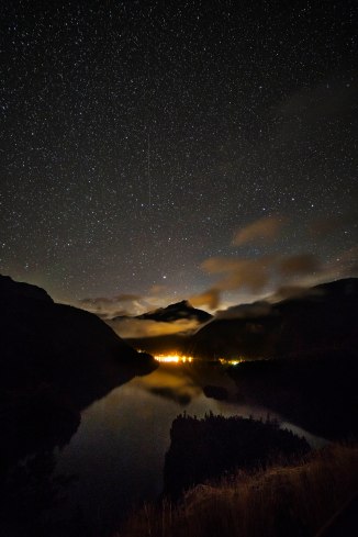 Starry night over Diablo Dam