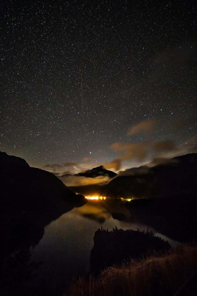 Starry night over Diablo Dam