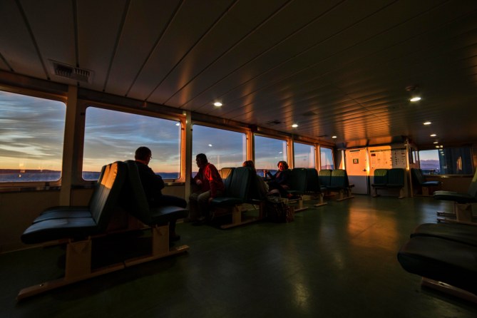 Inside the ferry